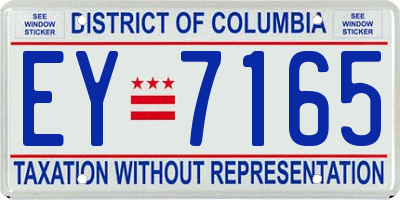 DC license plate EY7165