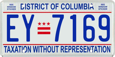 DC license plate EY7169