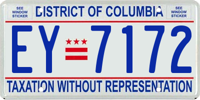 DC license plate EY7172