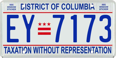 DC license plate EY7173