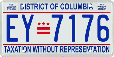 DC license plate EY7176