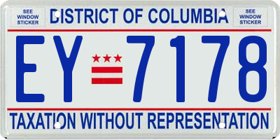 DC license plate EY7178