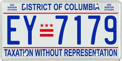 DC license plate EY7179