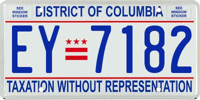 DC license plate EY7182