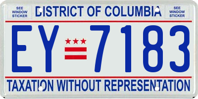 DC license plate EY7183