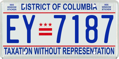 DC license plate EY7187