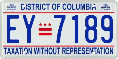 DC license plate EY7189