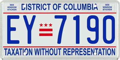 DC license plate EY7190