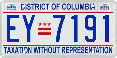 DC license plate EY7191