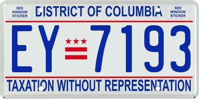 DC license plate EY7193