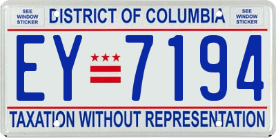 DC license plate EY7194