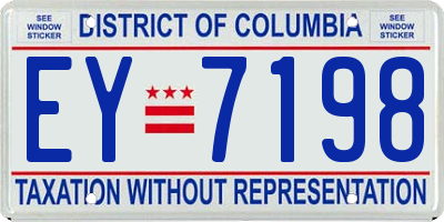 DC license plate EY7198