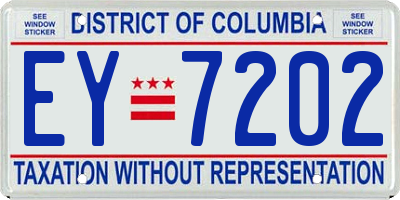 DC license plate EY7202