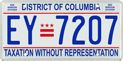 DC license plate EY7207