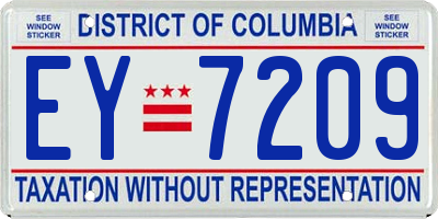 DC license plate EY7209