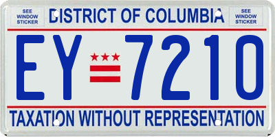 DC license plate EY7210