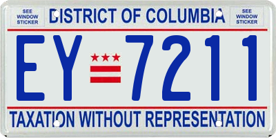 DC license plate EY7211