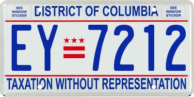 DC license plate EY7212