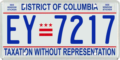 DC license plate EY7217