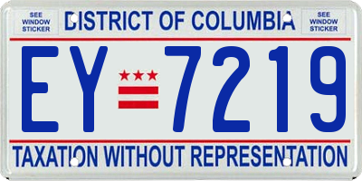 DC license plate EY7219