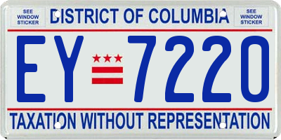 DC license plate EY7220