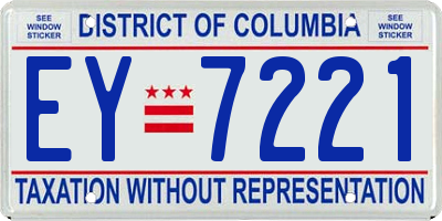 DC license plate EY7221