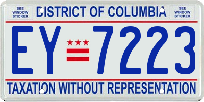 DC license plate EY7223