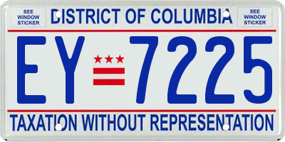 DC license plate EY7225