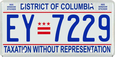 DC license plate EY7229