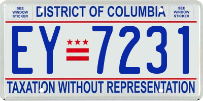 DC license plate EY7231