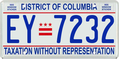 DC license plate EY7232