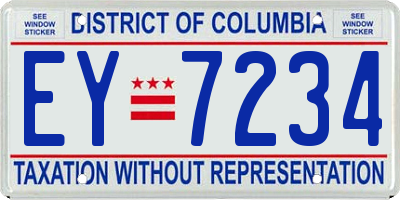 DC license plate EY7234