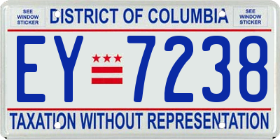 DC license plate EY7238