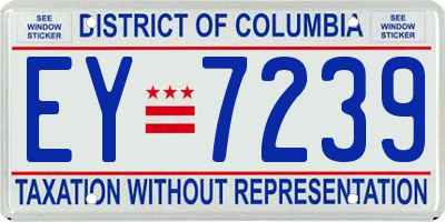 DC license plate EY7239