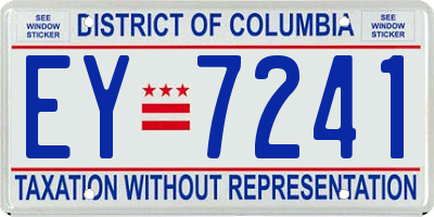 DC license plate EY7241