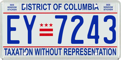 DC license plate EY7243