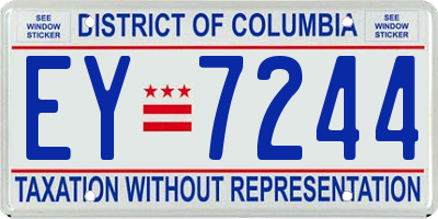 DC license plate EY7244