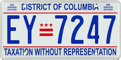 DC license plate EY7247