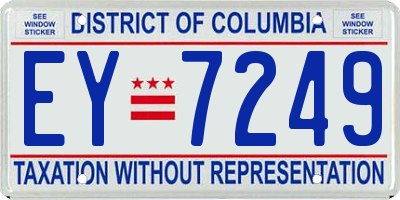 DC license plate EY7249