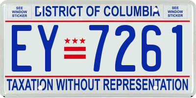 DC license plate EY7261