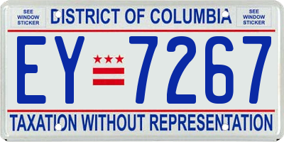 DC license plate EY7267