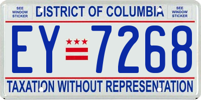 DC license plate EY7268