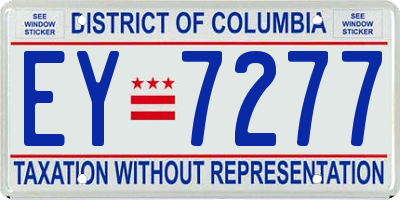 DC license plate EY7277