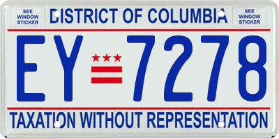 DC license plate EY7278