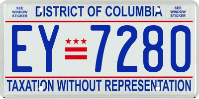 DC license plate EY7280