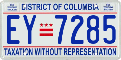 DC license plate EY7285