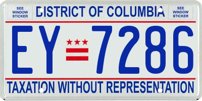 DC license plate EY7286