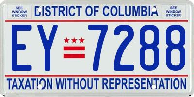 DC license plate EY7288