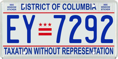 DC license plate EY7292