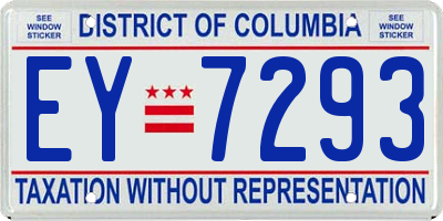 DC license plate EY7293